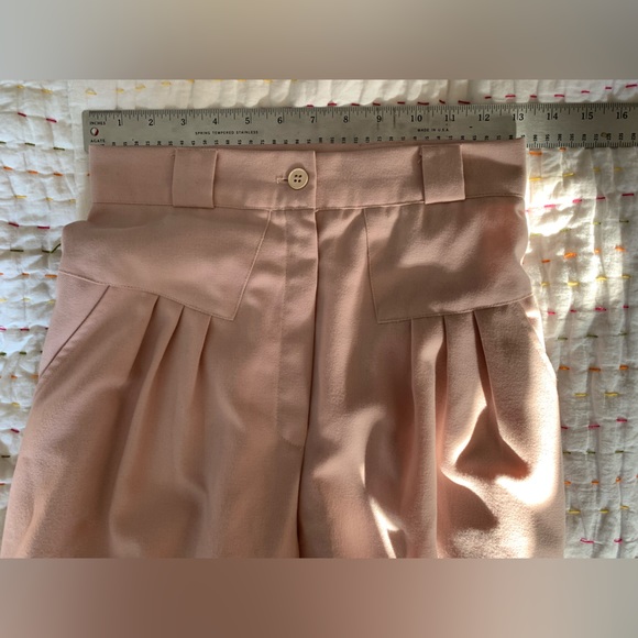 Pink pleated vintage slacks trouser light pink pastel dress pants - Picture 2 of 5